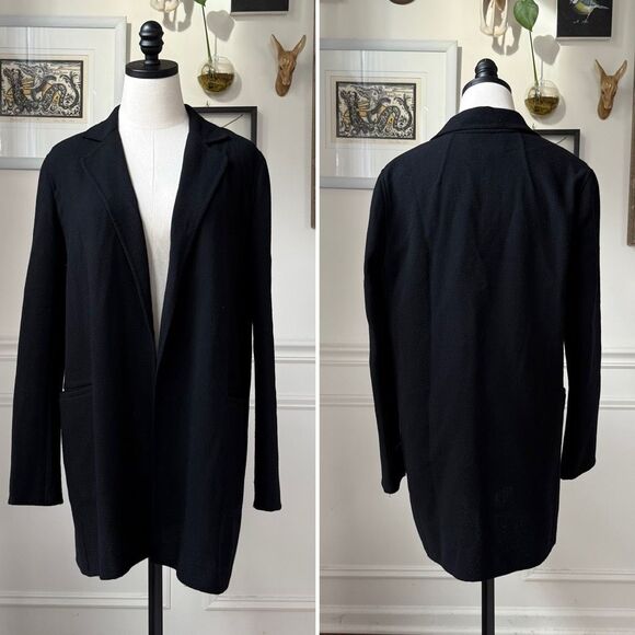 Lafayette 148 Longline Open Front Blazer Textured Wool Crepe $350 S - Picture 1 of 7